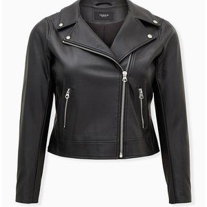 NWT Torrid black faux leather moto jacket sz 0(12)